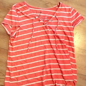 XL Sonoma Striped Tie-Front Top